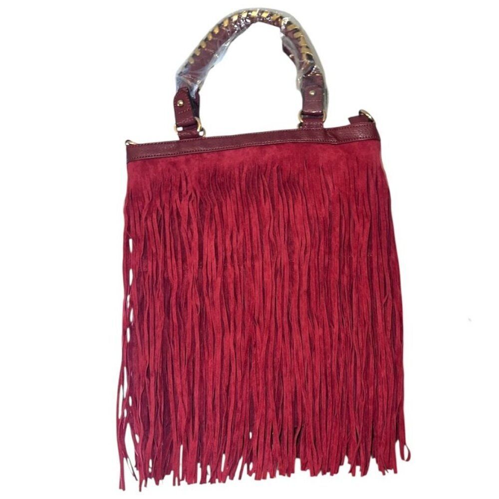 NWT Wine Red Heritage West by Montana West Fringe Western Crossbody Purse